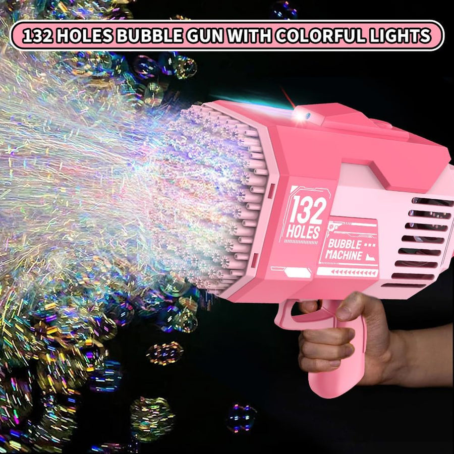 Bubble Gun 132 Holes with Colorful Lights