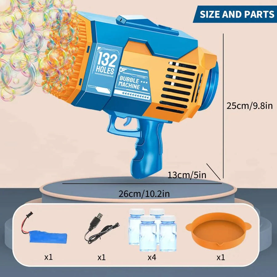 Bubble Gun 132 Holes with Colorful Lights