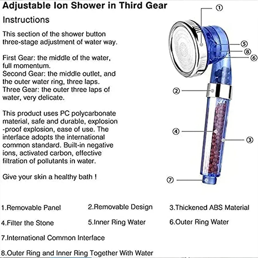 Generic Handheld Shower - Three-Speed Shower Head