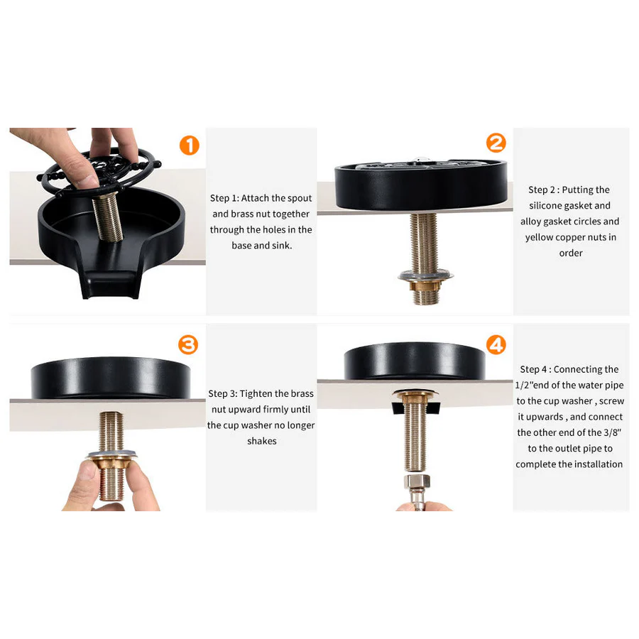 Faucet Glass Washer Cleaner Accessory for Bar Sink