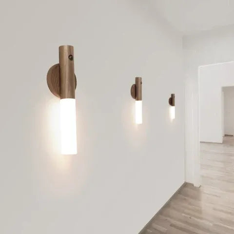 Rechargeable Led Light Motion Sensor Magnetic Wood Wall Light