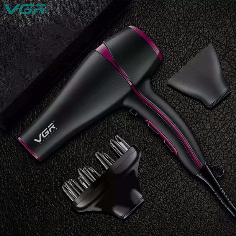 Professional Hair Dryer V402 - With Diffuser, Gray With Pink 2200W