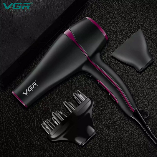 Professional Hair Dryer V402 - With Diffuser, Gray With Pink 2200W