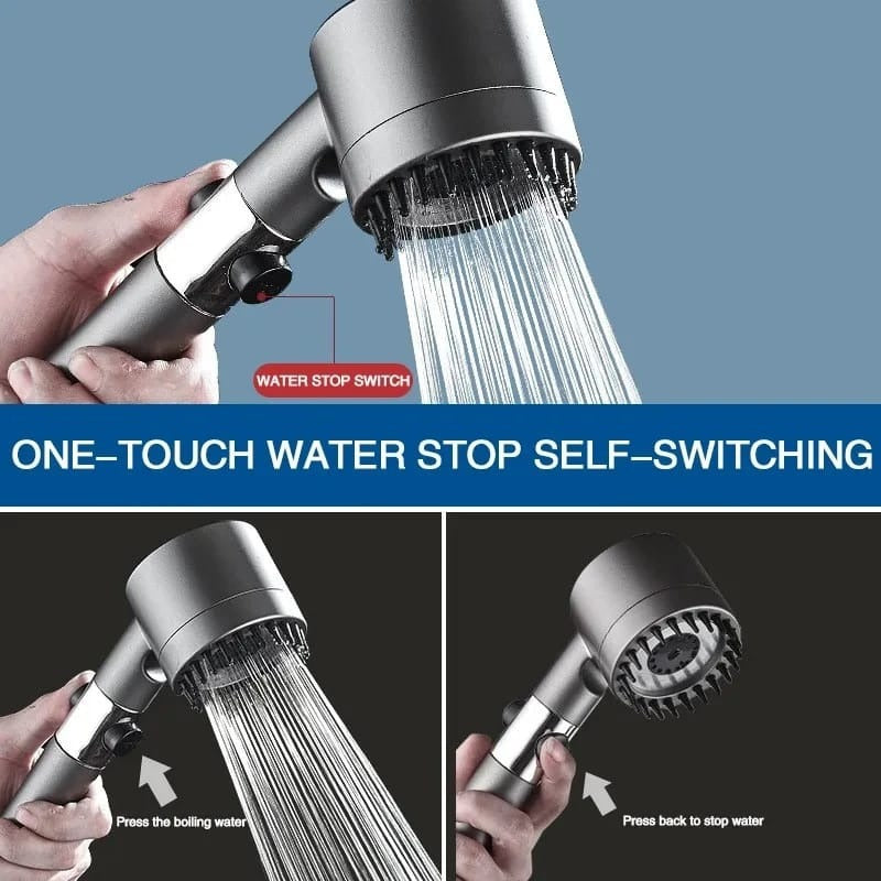 Handheld Shower head 3 Spray Mode with Silicone Mouth Massage