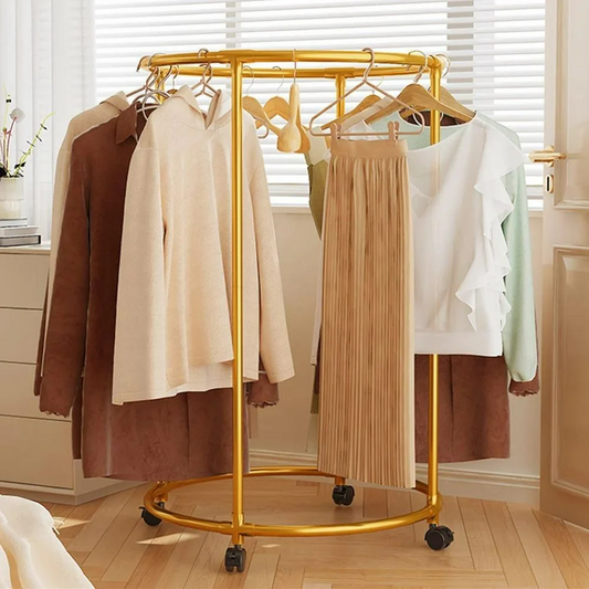 Round Garment Rack – Freestanding Metal Clothing Display