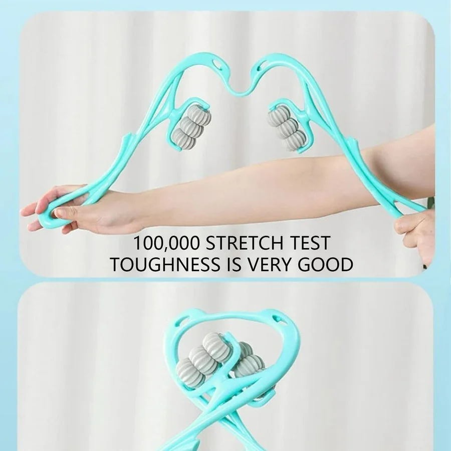 Hand Neck Massager with Rollers, 6 Wheel Neck Massager for Pain Relief