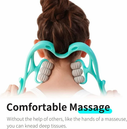 Hand Neck Massager with Rollers, 6 Wheel Neck Massager for Pain Relief
