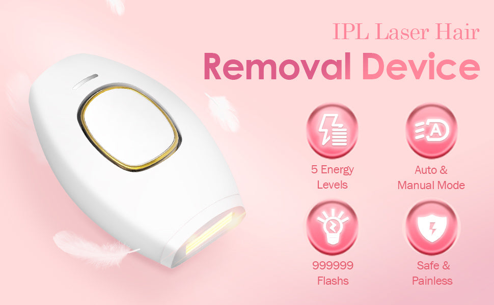 Safe & Effective IPL Permanent Laser Hair Removal Device for Face and Body for Men & Women
