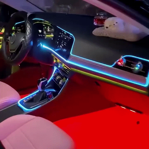 Car LED Interior Strip Atmosphere Lights Optic Fiber APP Music Control RGB