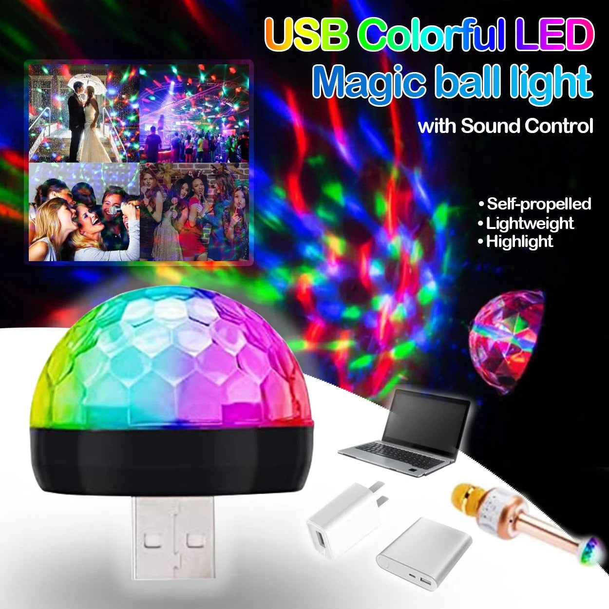LED Light Small Magic Ball Lamp Crystal