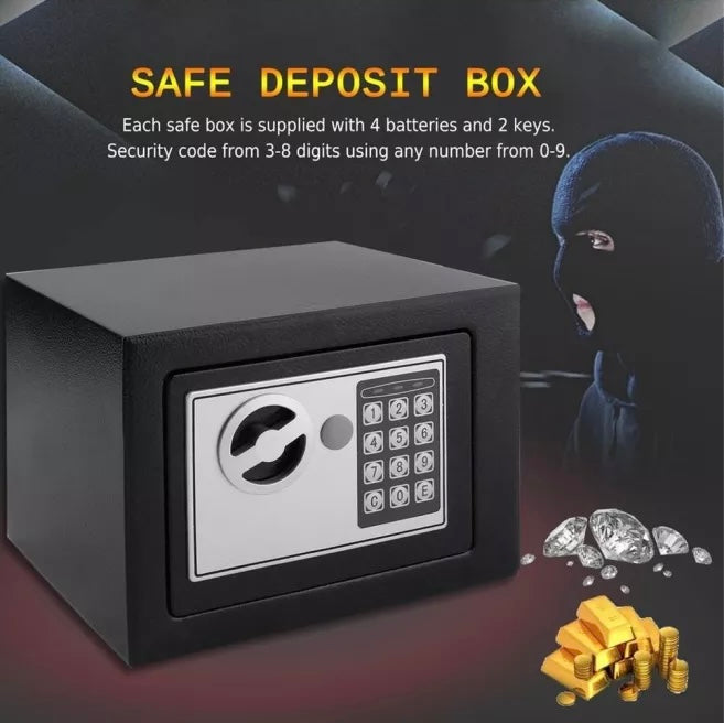 Safe Box Mini Digital Electronic Keypad Lock Safe Box Built In 2 Lock