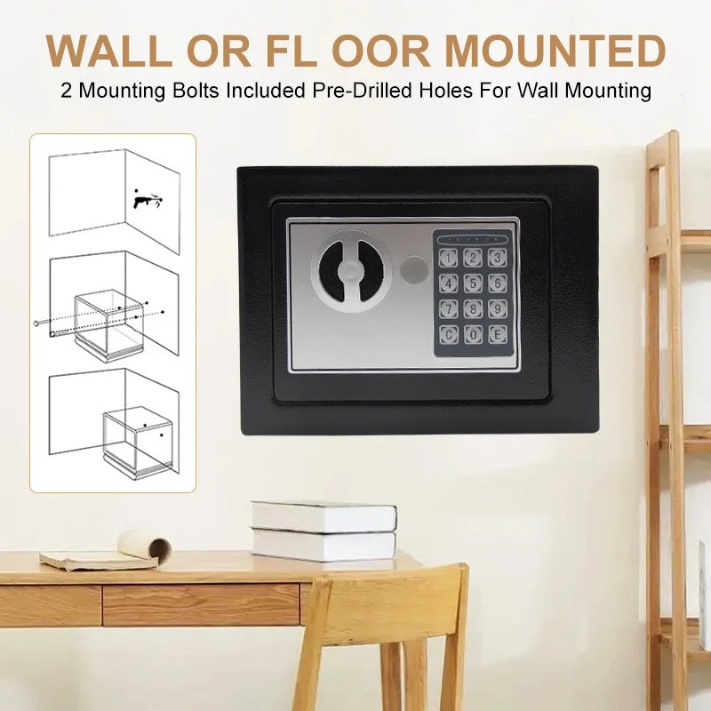 Safe Box Mini Digital Electronic Keypad Lock Safe Box Built In 2 Lock
