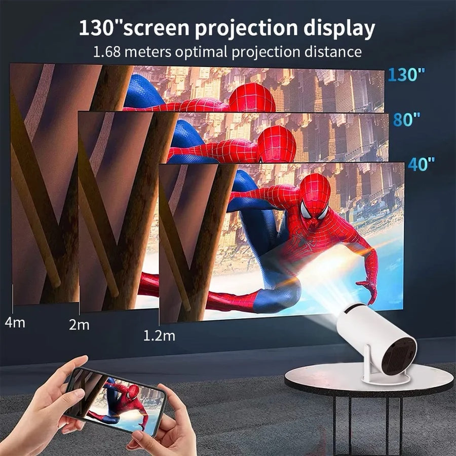 4K Mini Projector HY300: Full HD Home Theater, 4K Android Smart Bluetooth WiFi TV Projector - Shu3ndk.com