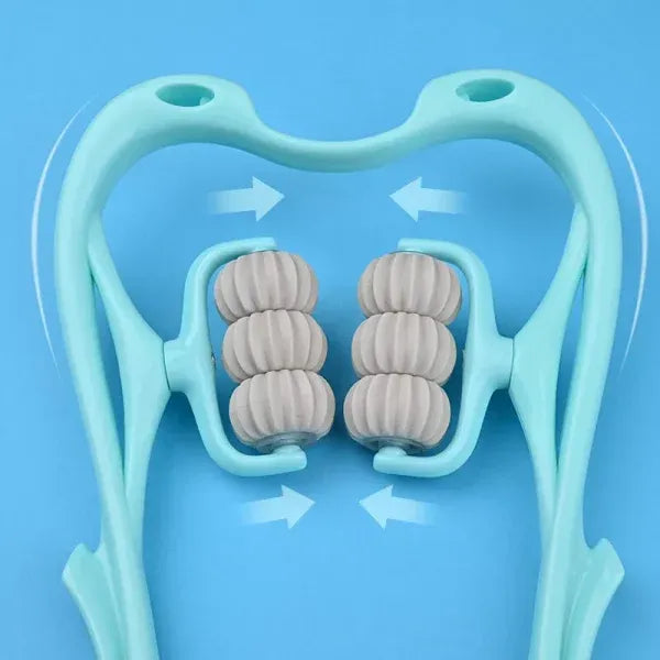 Hand Neck Massager with Rollers, 6 Wheel Neck Massager for Pain Relief