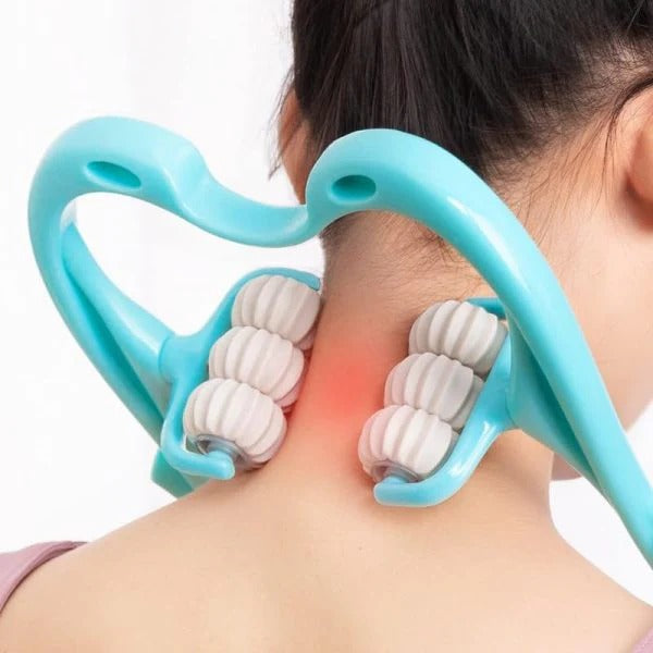 Hand Neck Massager with Rollers, 6 Wheel Neck Massager for Pain Relief