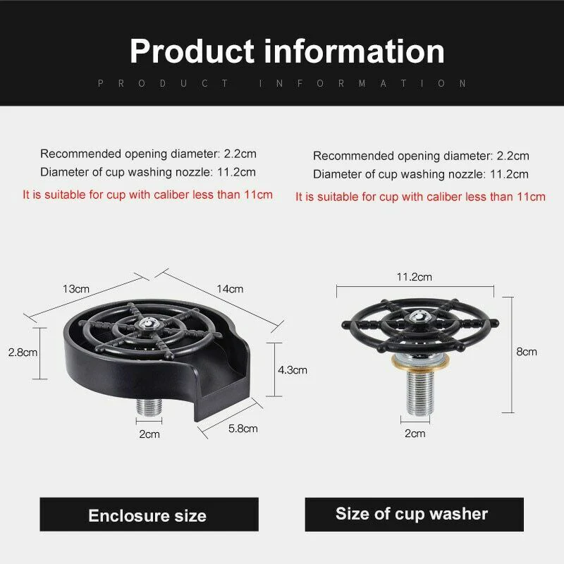 Faucet Glass Washer Cleaner Accessory for Bar Sink