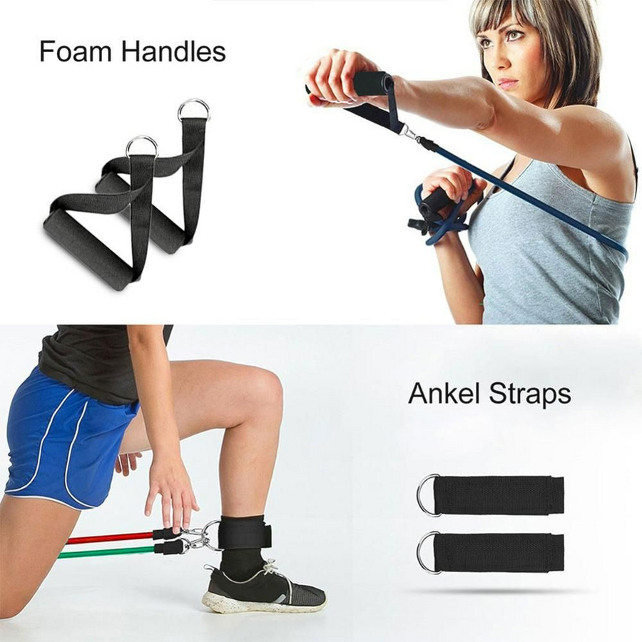 Resistance Bands Set Elastic Tube Bands Door Anchor Ankle Straps