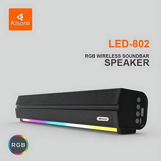LED-802 RGB Wireless Bluetooth Speaker 5.3 Retro Sound bar